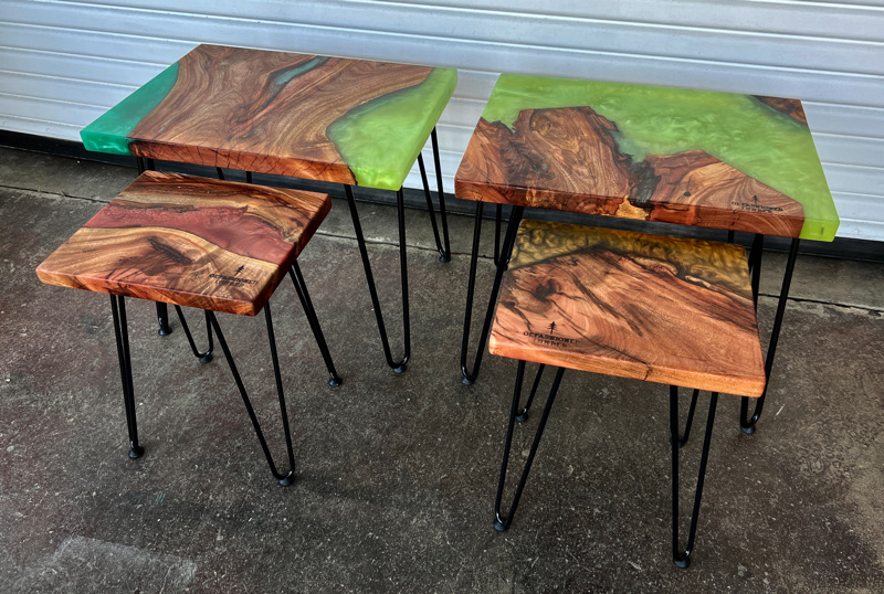 Tables made from avocado trees owned by Jason Mraz